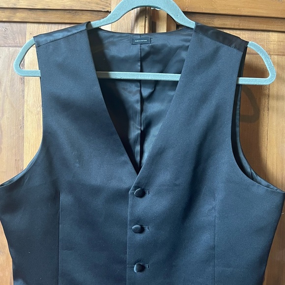 JF J.Ferrar Men's Black Satin Vest Size Medium Slim Fit Size Men’s Medium - Picture 6 of 11